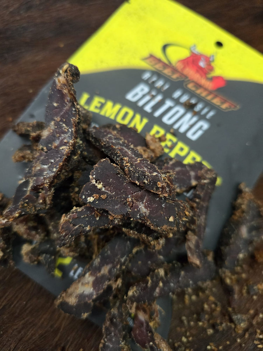Lemon Pepper Biltong Australia | Original Beef Chief – OBCwholesale